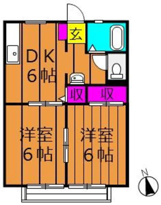 岡山県総社市中央6(アパート)の賃貸物件の間取り