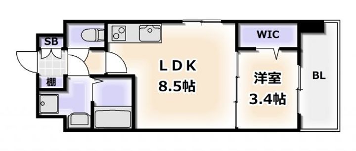 ミラージュパレス難波幸町の間取り