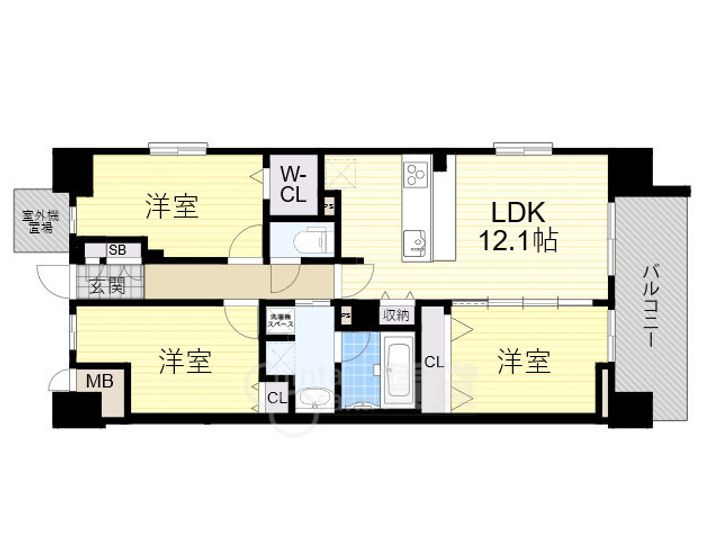 大阪府大阪市西淀川区福町2(マンション)の賃貸物件の間取り