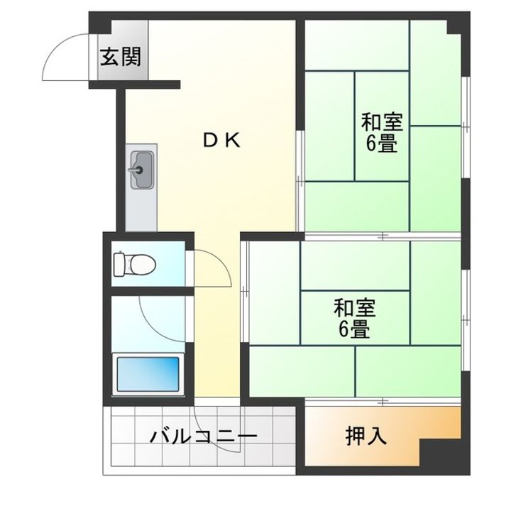 大阪府大阪市此花区春日出北2(マンション)の賃貸物件の間取り