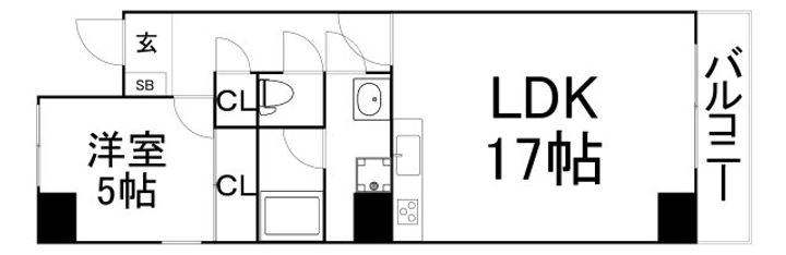 大阪府大阪市中央区内本町1(マンション)の賃貸物件の間取り