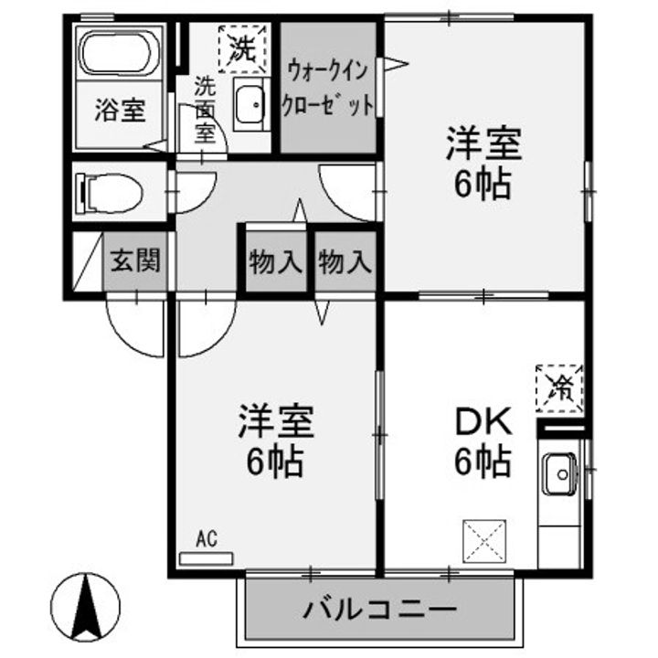 群馬県高崎市中泉町(アパート)の賃貸物件の間取り