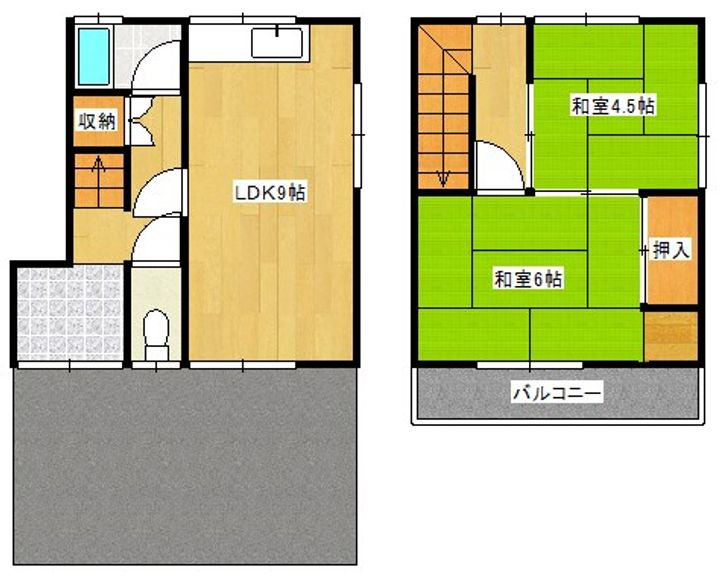 大阪府八尾市松山町1(一戸建)の賃貸物件の間取り