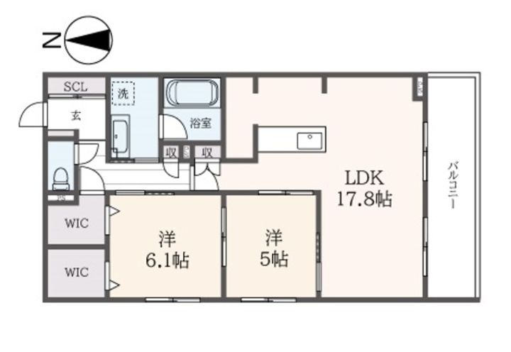 東京都東村山市栄町3(マンション)の賃貸物件の間取り