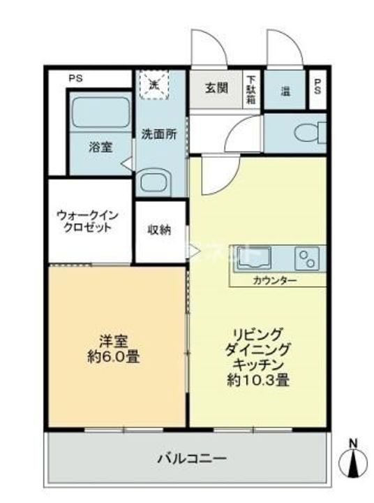 フォブール栗林南Bの間取り