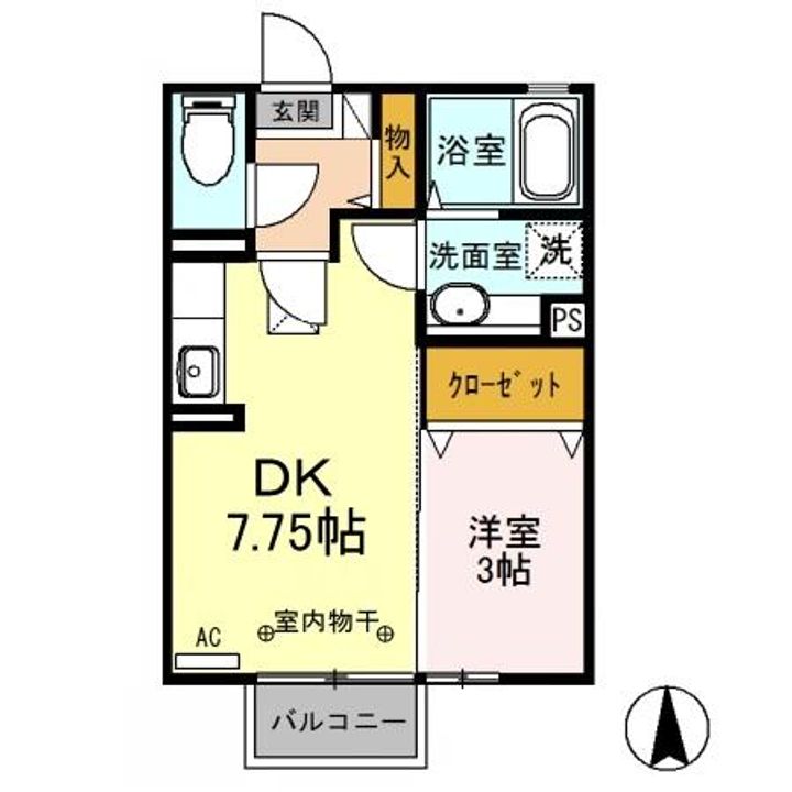 D-ROOM カーサ・ドルチェ106の間取り