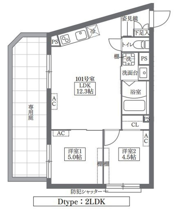 COCOCUBE鵜の木の間取り