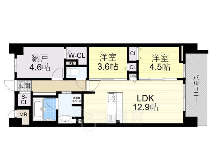 大阪府大阪市西淀川区福町2(マンション)の賃貸物件の間取り