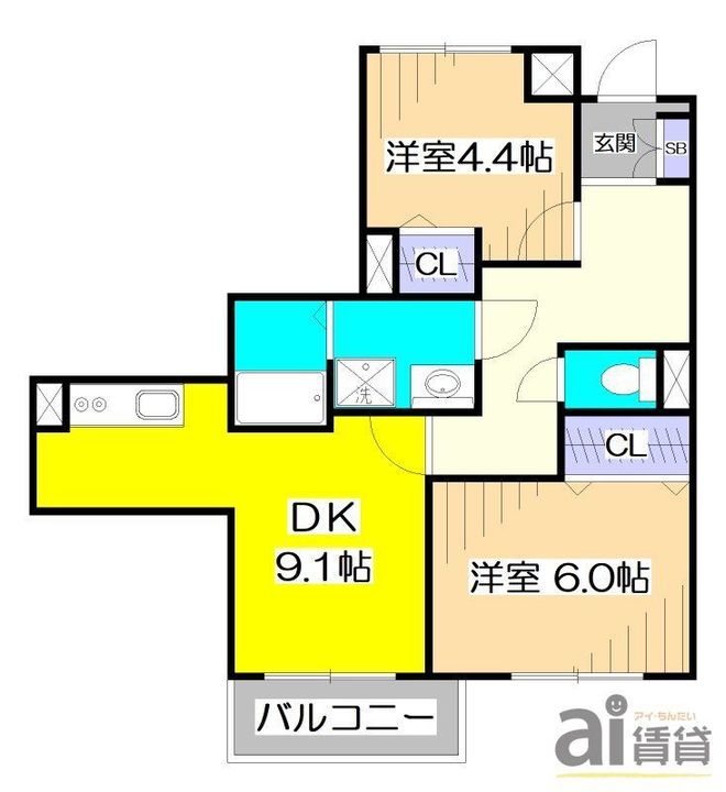 東京都府中市八幡町2(マンション)の賃貸物件の間取り