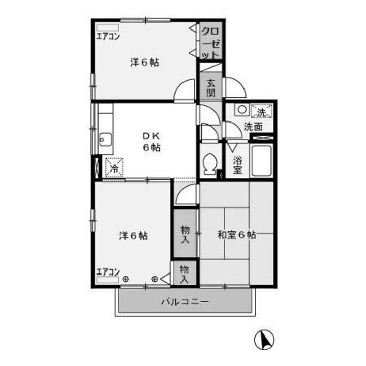 埼玉県熊谷市末広4(アパート)の賃貸物件の間取り