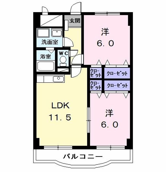 ラヴィアンローズAの間取り