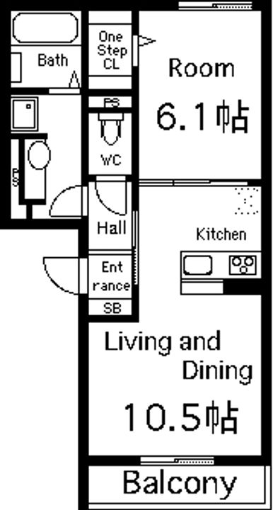 大阪府大阪市城東区東中浜1(マンション)の賃貸物件の間取り