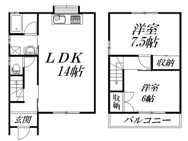 静岡県浜松市中央区東三方町(一戸建)の賃貸物件の間取り