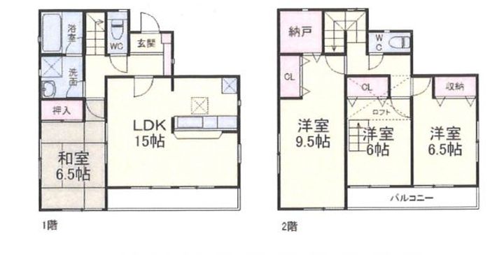 茨城県水戸市千波町(一戸建)の賃貸物件の間取り