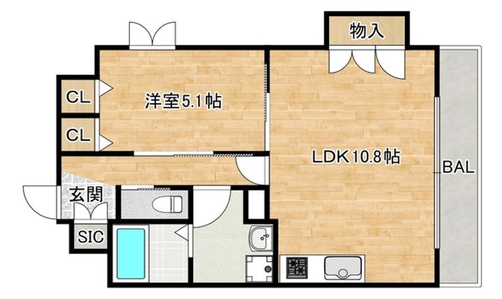 大阪府大阪市阿倍野区美章園2(マンション)の賃貸物件の間取り