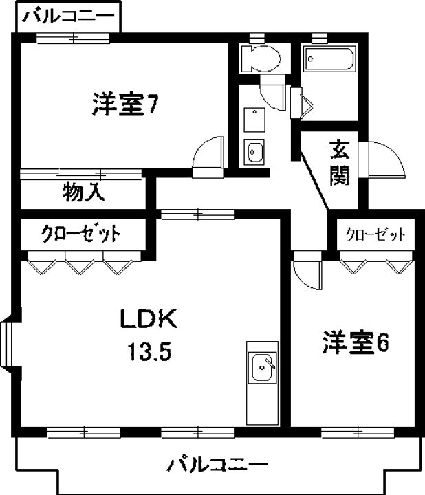 愛知県大府市東新町6(マンション)の賃貸物件の間取り