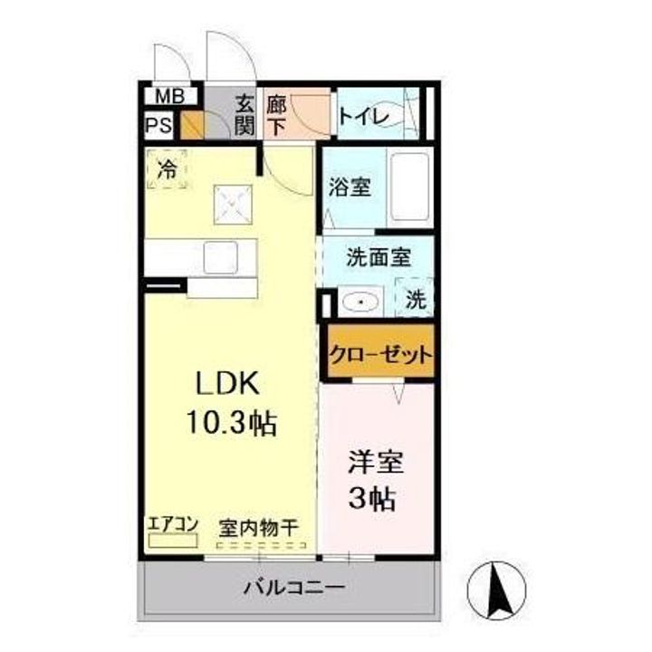 茨城県ひたちなか市大字東石川(アパート)の賃貸物件の間取り