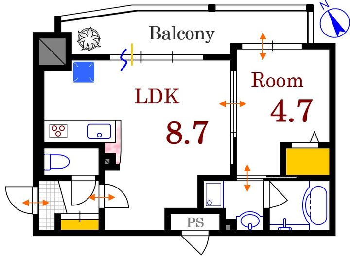 リノリノアパートメント土橋の間取り
