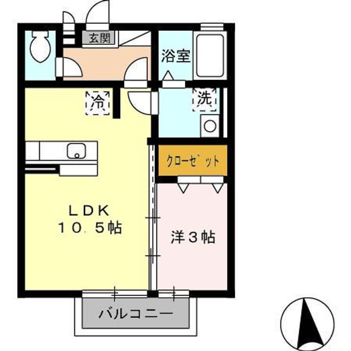 福岡県久留米市藤光町(アパート)の賃貸物件の間取り