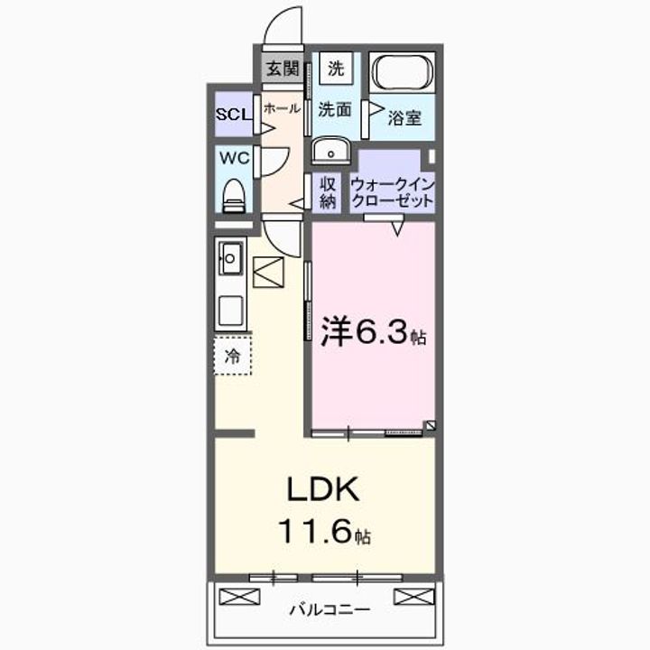 大阪府枚方市茄子作北町(アパート)の賃貸物件の間取り
