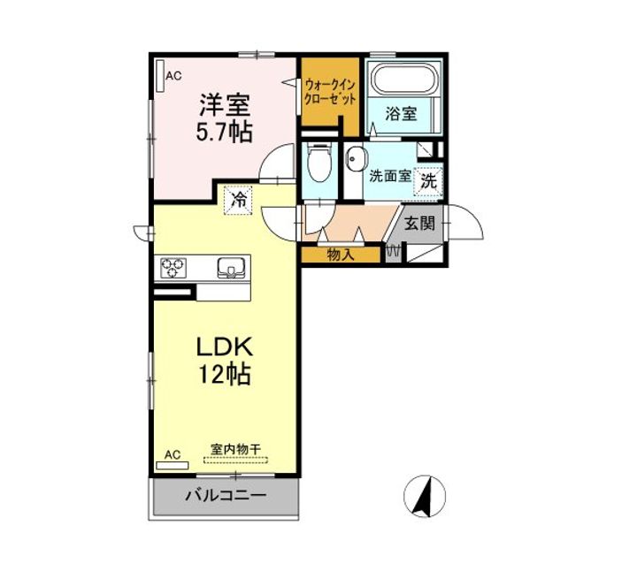 愛媛県今治市東鳥生町2(アパート)の賃貸物件の間取り