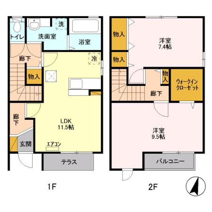 栃木県宇都宮市ゆいの杜6(一戸建)の賃貸物件の間取り