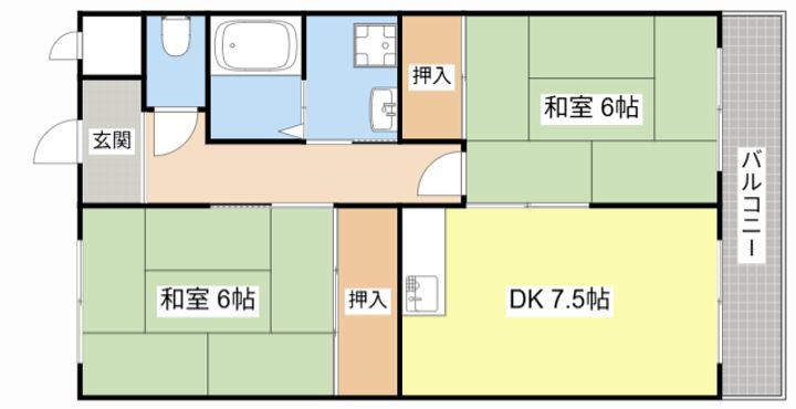 滋賀県草津市北山田町(マンション)の賃貸物件の間取り