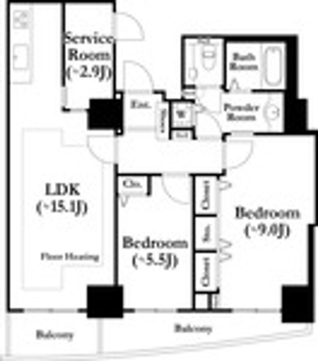 河田町ガーデン1号棟の間取り