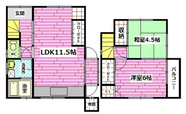広島県広島市安芸区畑賀1(一戸建)の賃貸物件の間取り