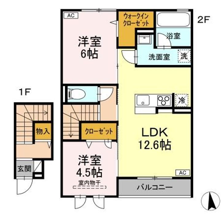 島根県松江市東津田町(アパート)の賃貸物件の間取り