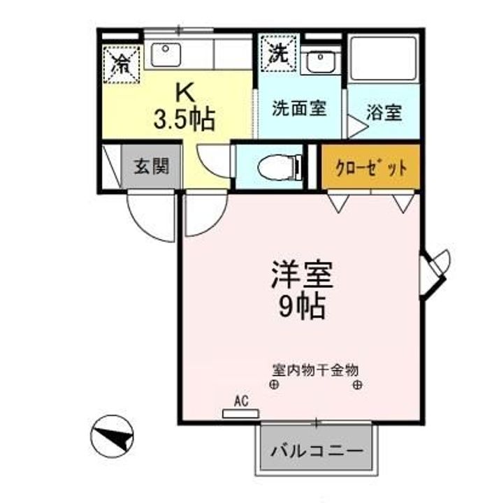 新潟県新潟市東区紫竹7(アパート)の賃貸物件の間取り