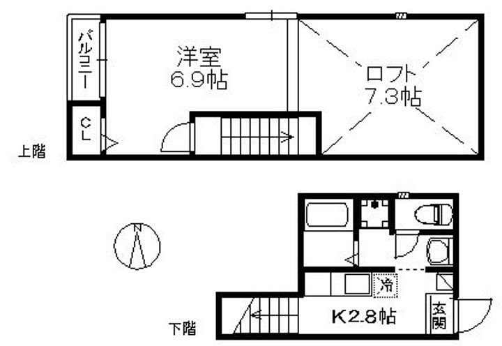 福岡県福岡市西区大字飯氏(アパート)の賃貸物件の間取り