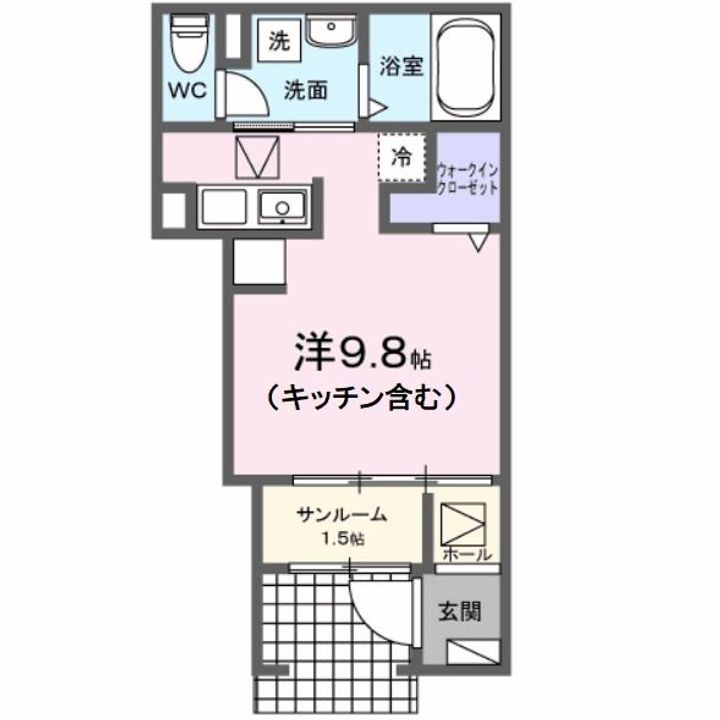 山梨県都留市法能(アパート)の賃貸物件の間取り