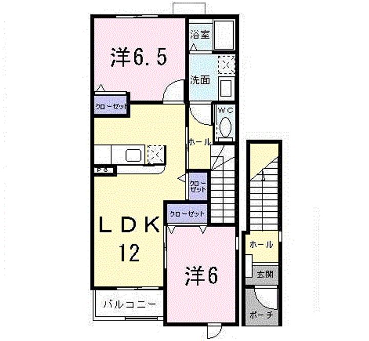 広島県呉市安浦町内海南2(アパート)の賃貸物件の間取り