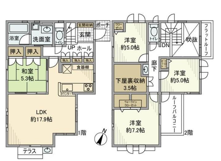 千葉県千葉市稲毛区小仲台5(一戸建)の賃貸物件の間取り