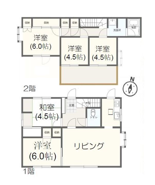 神奈川県川崎市麻生区岡上5(一戸建)の賃貸物件の間取り