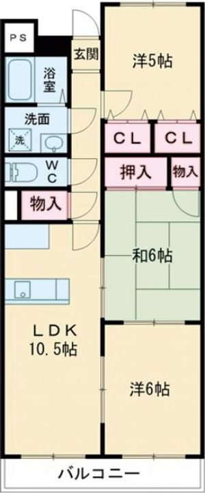 日峯マンションの間取り