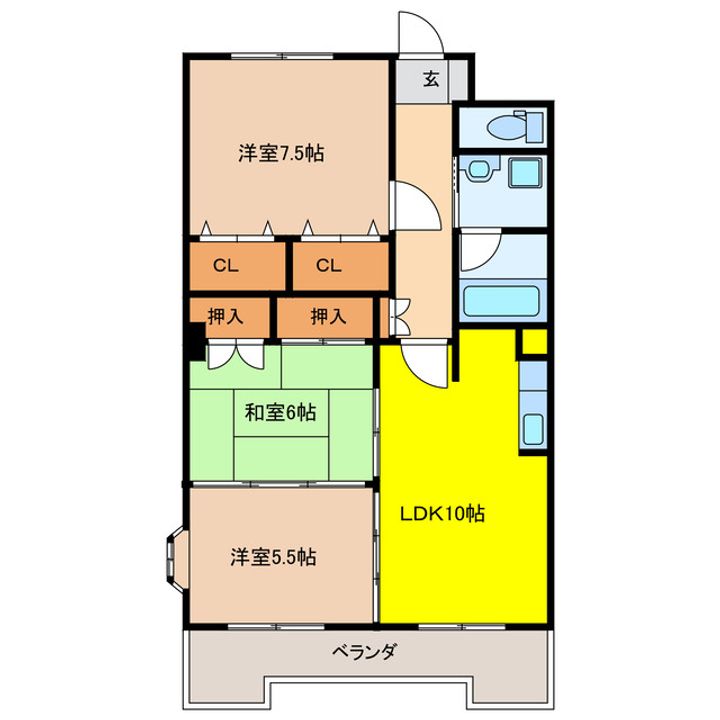 ボヌールメゾンMIKASAの間取り