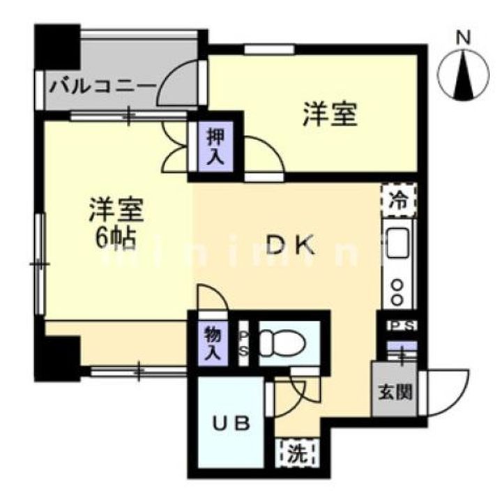 熊本県熊本市中央区南坪井町(マンション)の賃貸物件の間取り