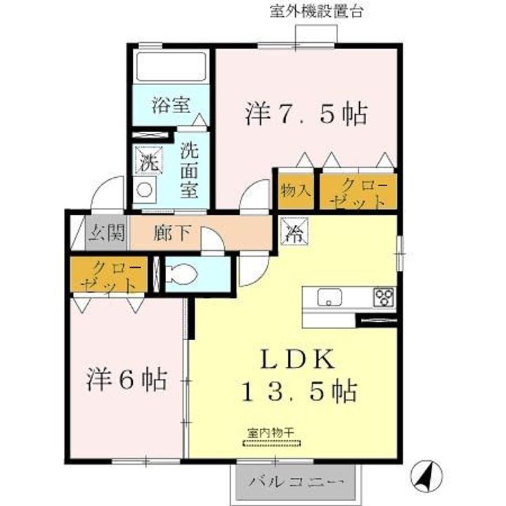 兵庫県神戸市垂水区下畑町字石畳(アパート)の賃貸物件の間取り