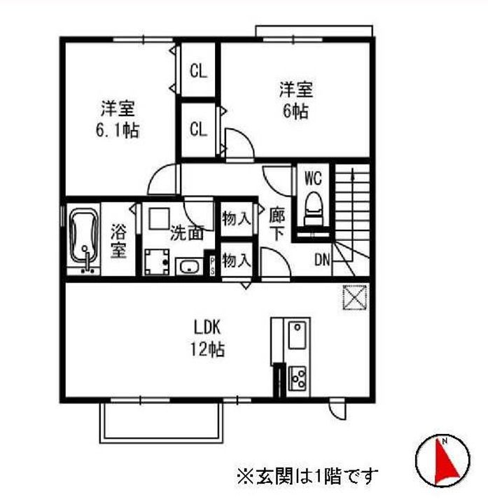 茨城県守谷市松ケ丘2(アパート)の賃貸物件の間取り