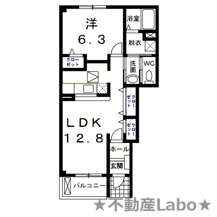 徳島県板野郡松茂町笹木野字八山開拓(アパート)の賃貸物件の間取り