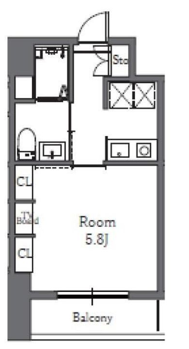 東京都港区芝3(マンション)の賃貸物件の間取り