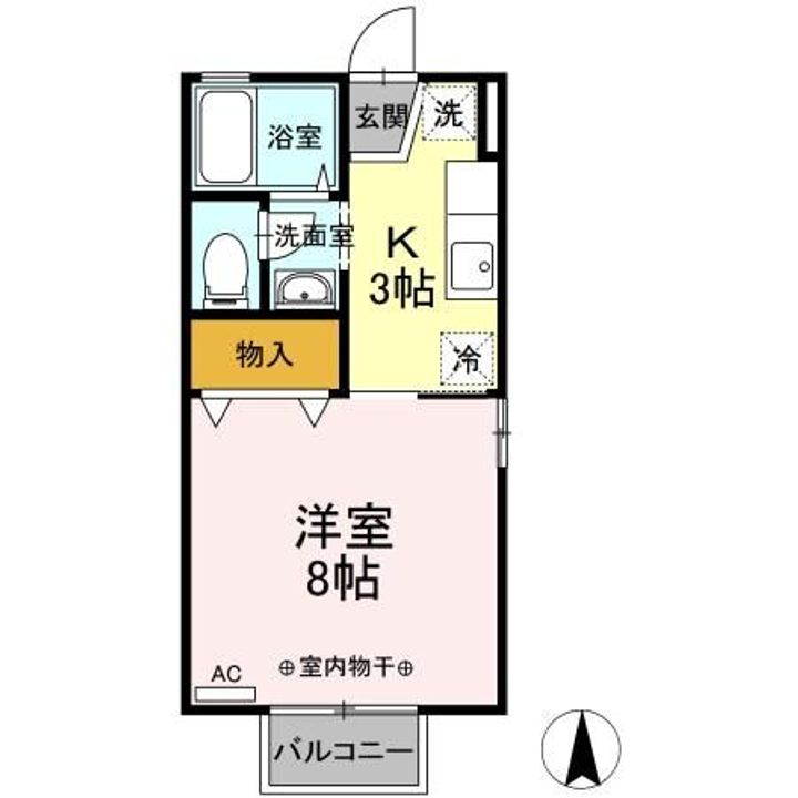 福島県いわき市平南白土2(アパート)の賃貸物件の間取り