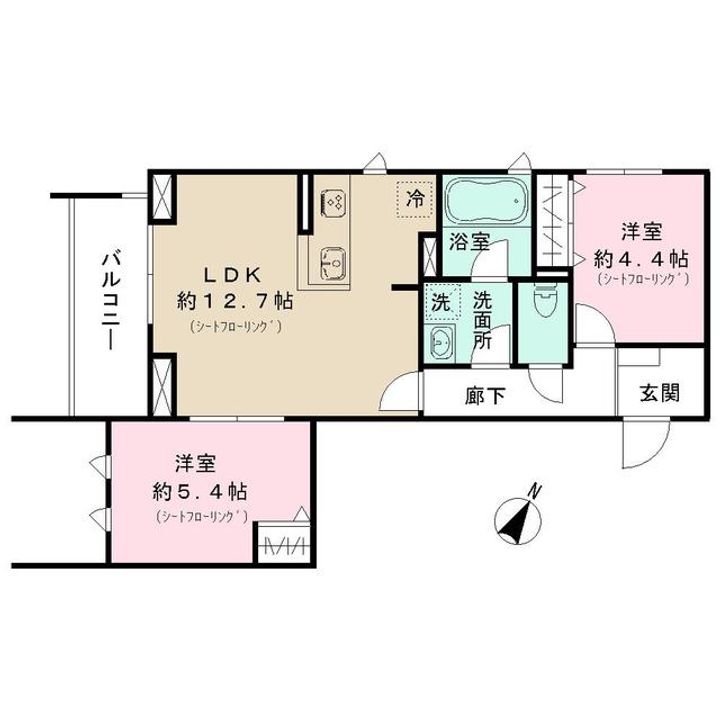 東京都新宿区河田町(マンション)の賃貸物件の間取り