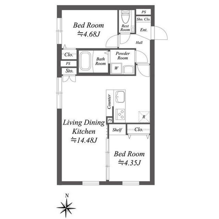 東京都世田谷区代田4(マンション)の賃貸物件の間取り