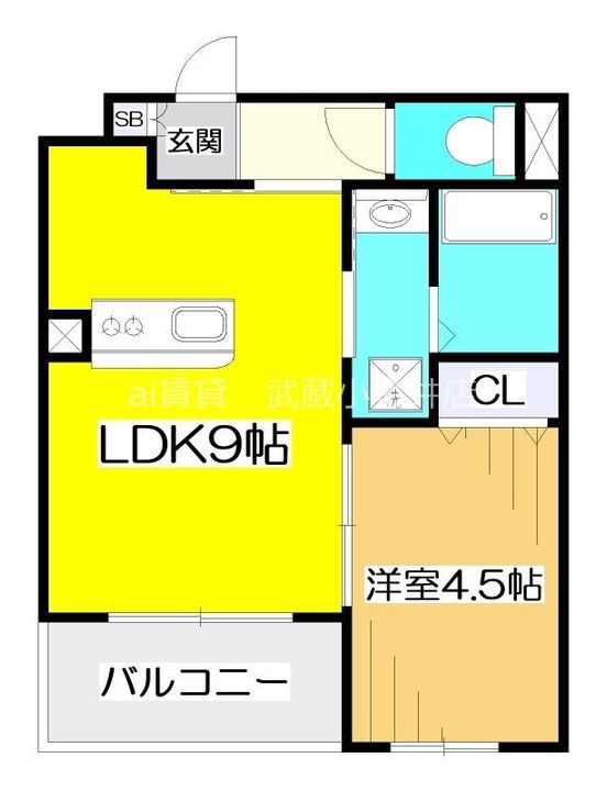 東京都小金井市中町2(マンション)の賃貸物件の間取り