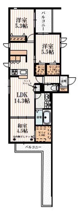 フロントスクエア越谷の間取り