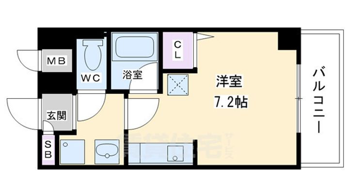 京都府京都市上京区二町目(マンション)の賃貸物件の間取り