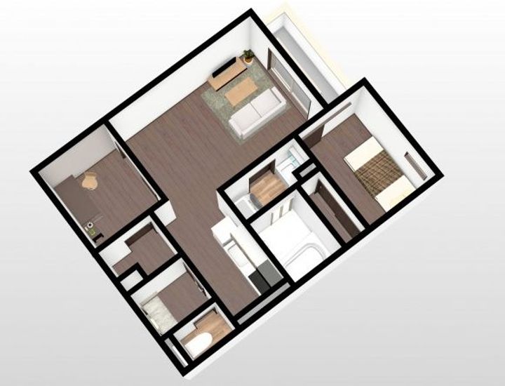 岡山県岡山市北区奉還町4(アパート)の賃貸物件の居間